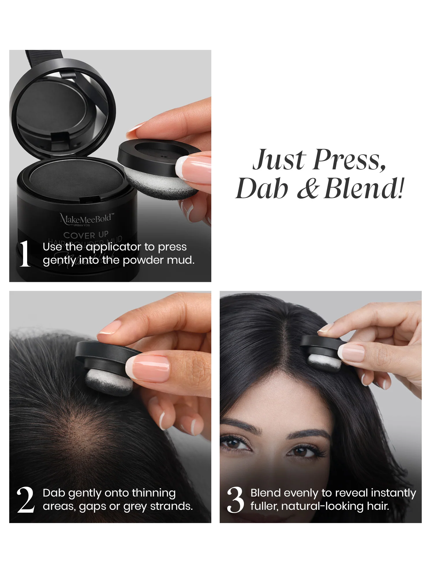 Makemeebold Cover up hair powder mud (Natural black) - Image 6