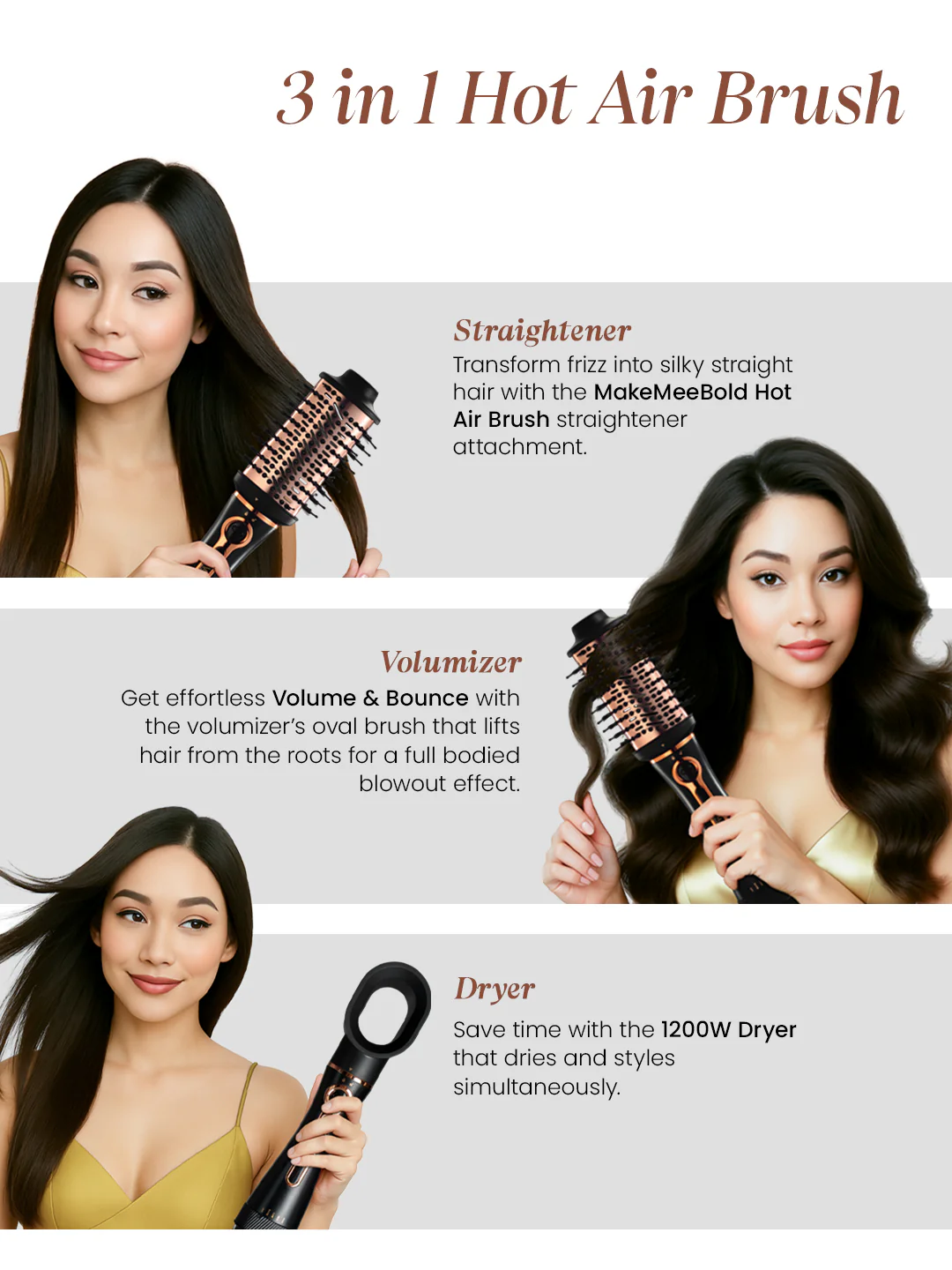MakeMeeBold 3-in-1 Hot Air Brush by Urban Yog - Image 8