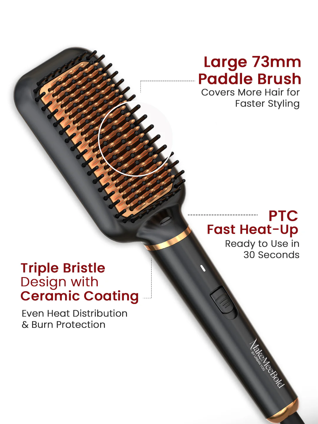 MakeMeeBold Frizz Free Straightening Brush - Image 3