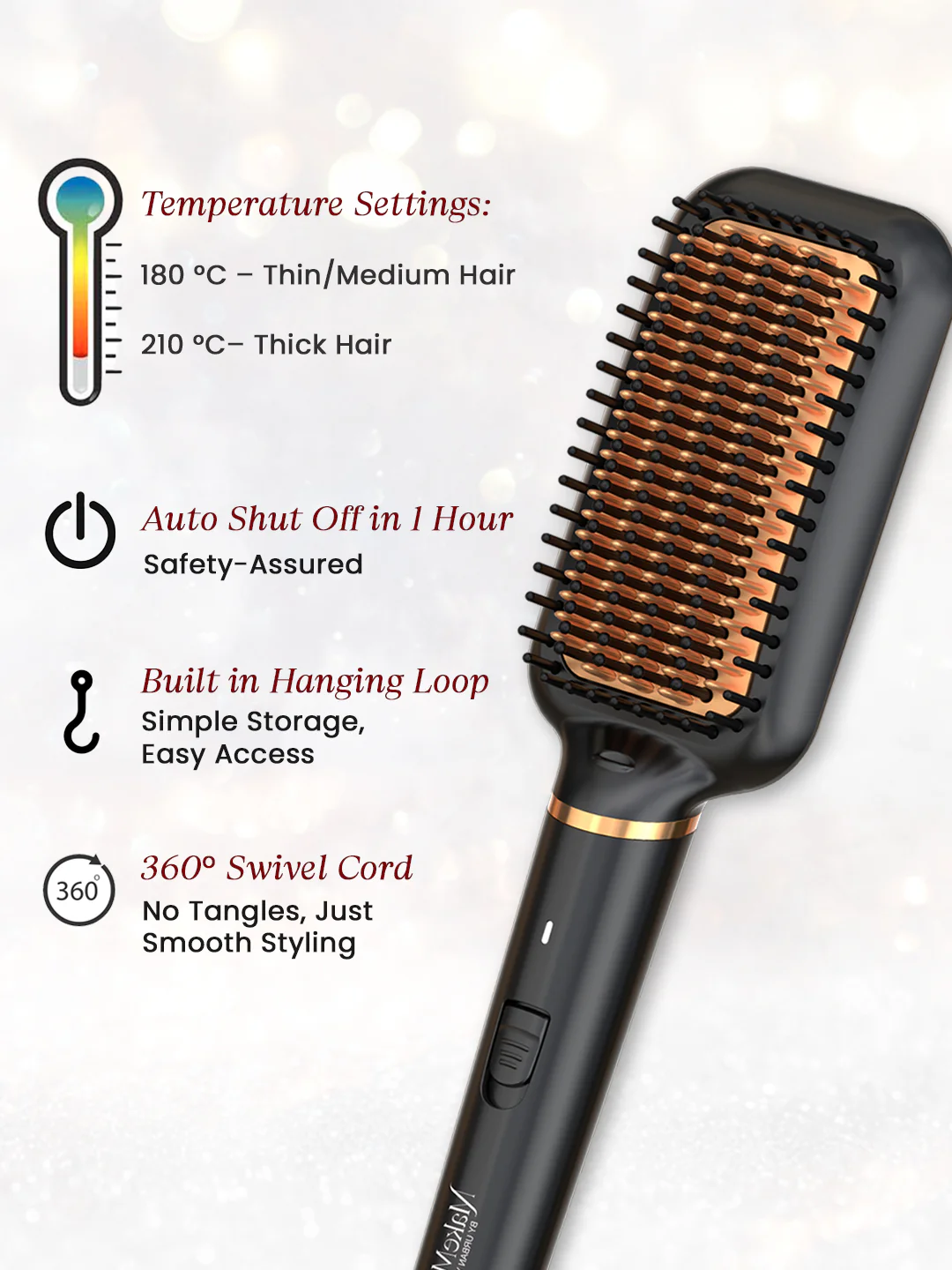MakeMeeBold Frizz Free Straightening Brush - Image 4