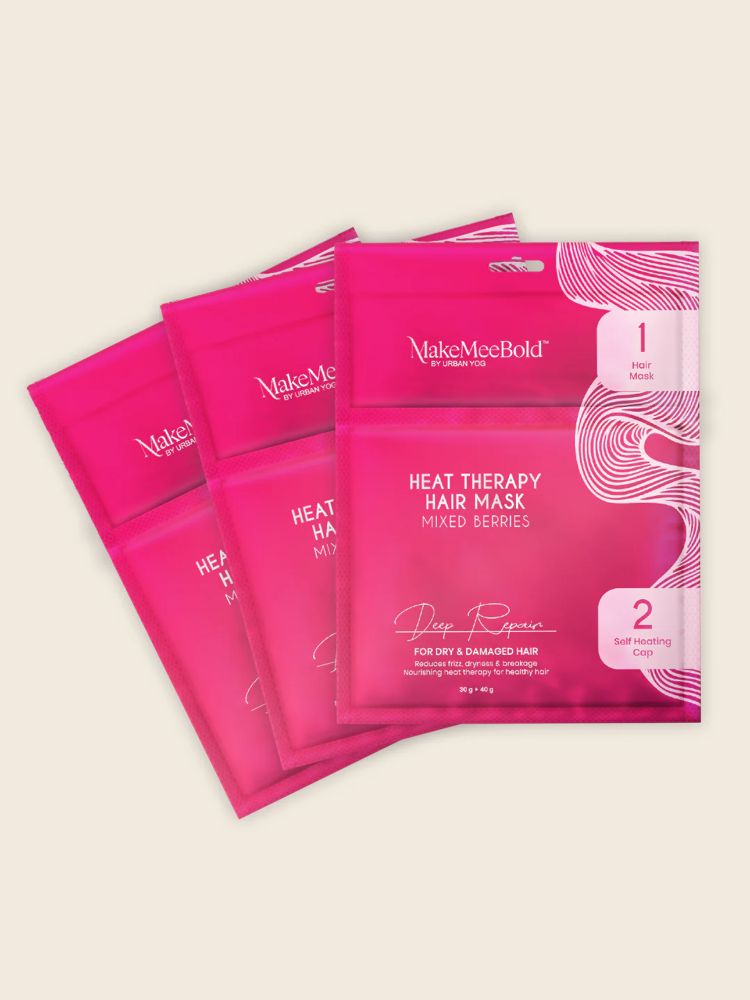 MakeMeeBold Heat Therapy Hair Mask Pack of 3