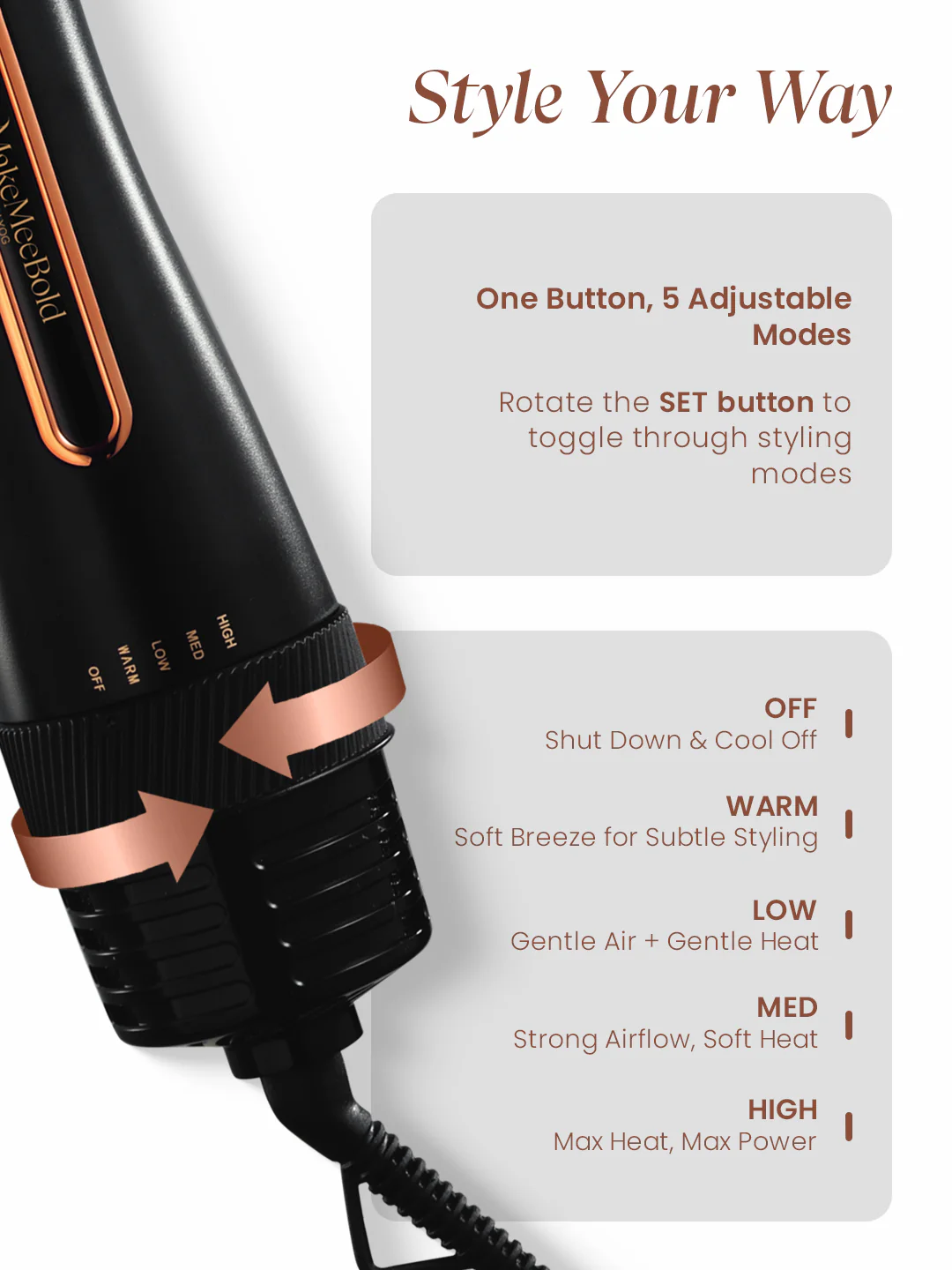 MakeMeeBold 3-in-1 Hot Air Brush by Urban Yog - Image 6