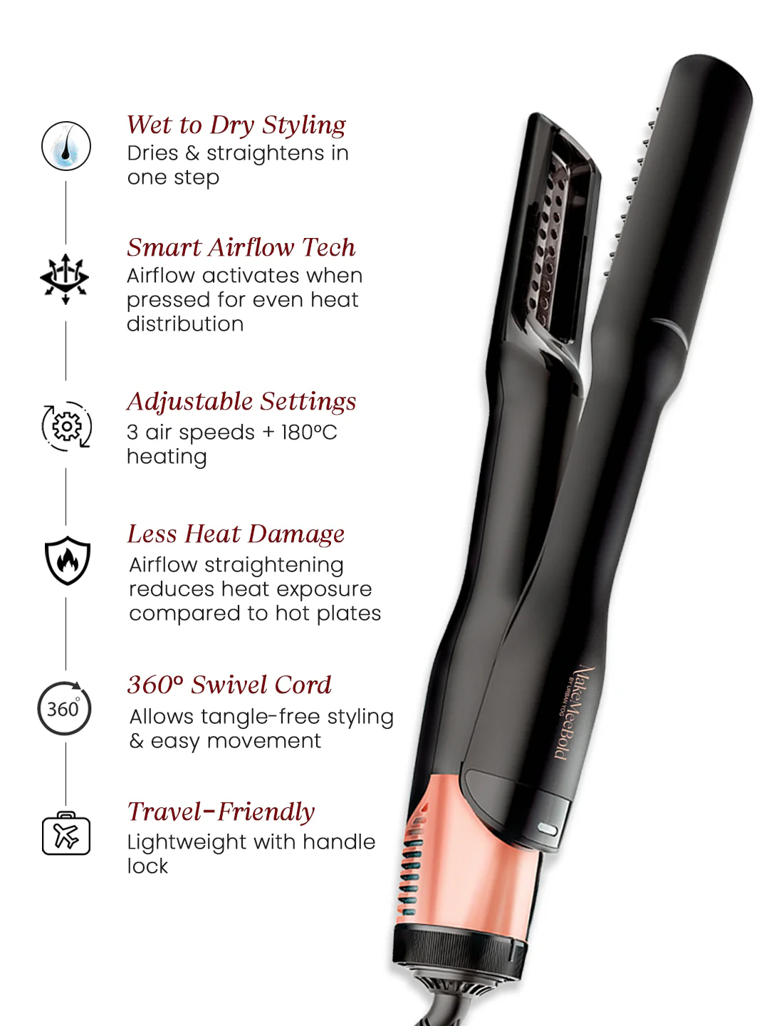 MakeMeeBold Wet To Straight Air Brush by Urban Yog - Image 4