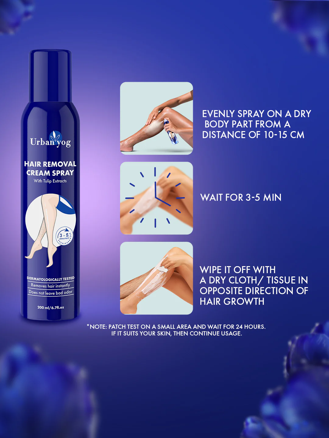 Urban Yog Hair Removal Spray 200ml (pack of 2) - Image 3