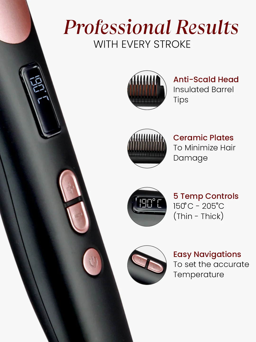 MakeMeeBold Hair Straightening Brush - Image 4