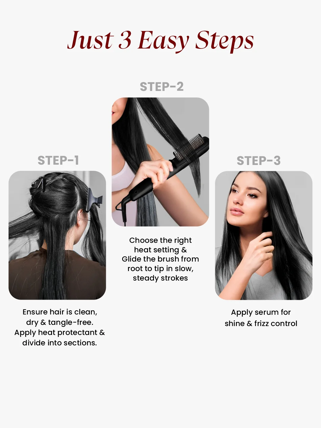 MakeMeeBold Hair Straightening Brush - Image 6