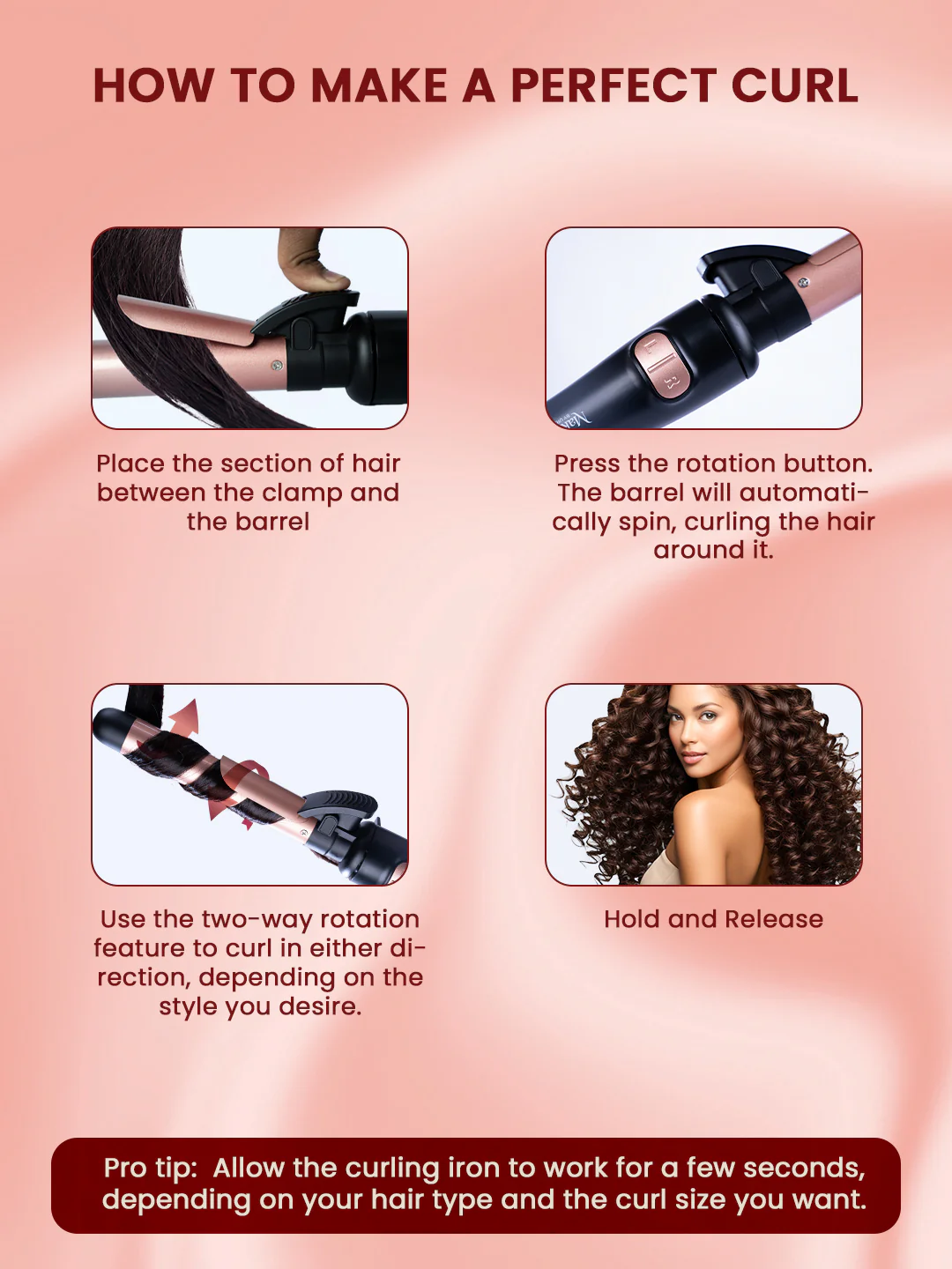 MakeMeeBold Rotating Hair Curling Iron by Urban Yog - Image 4