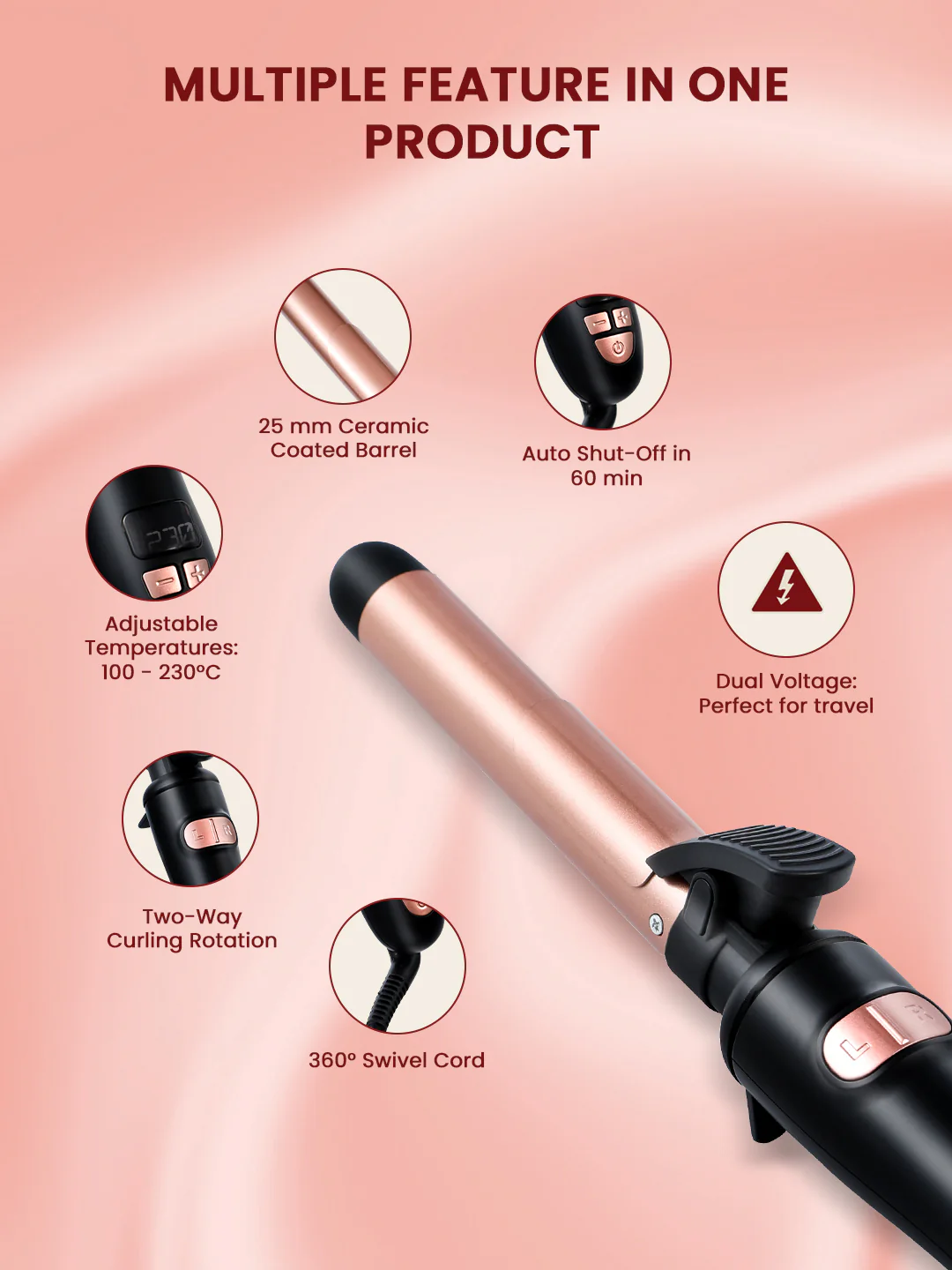MakeMeeBold Rotating Hair Curling Iron by Urban Yog - Image 5