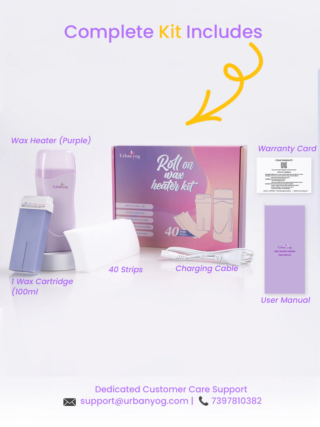Urbanyog Roll-on wax heater kit 460gm - Image 8